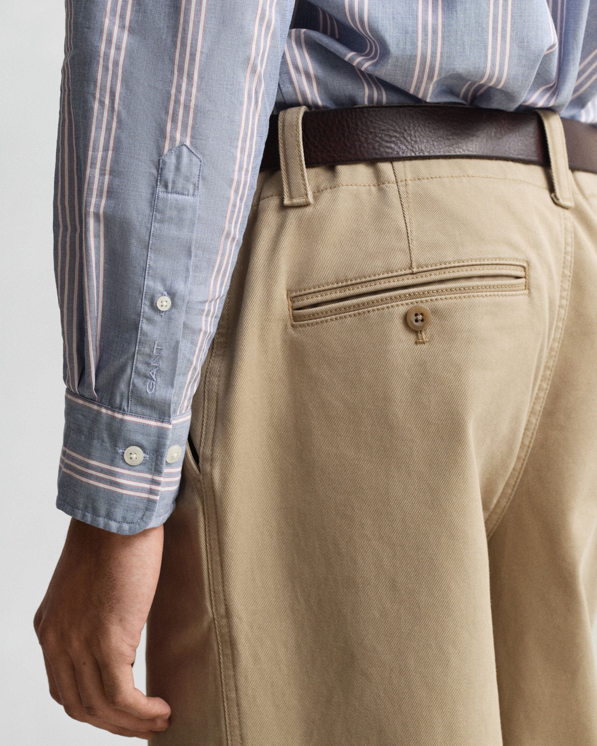 Regular Fit Poplin Fil-à-Fil Stripe Shirt - College Blue