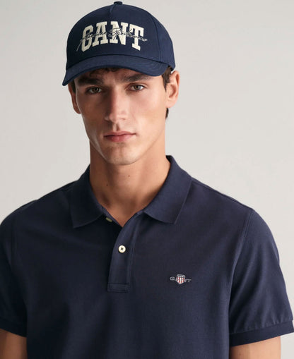 Regular Fit Shield Pique Polo Shirt - Evening Blue