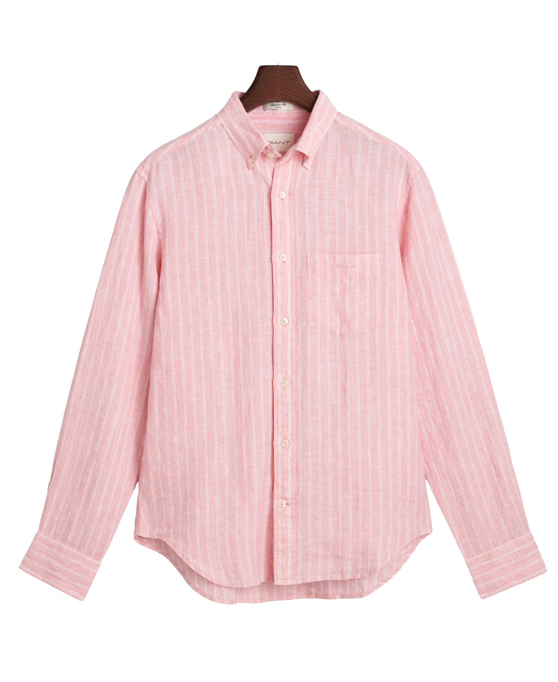 Regular Fit Linen Stripe Shirt - Geranium Pink