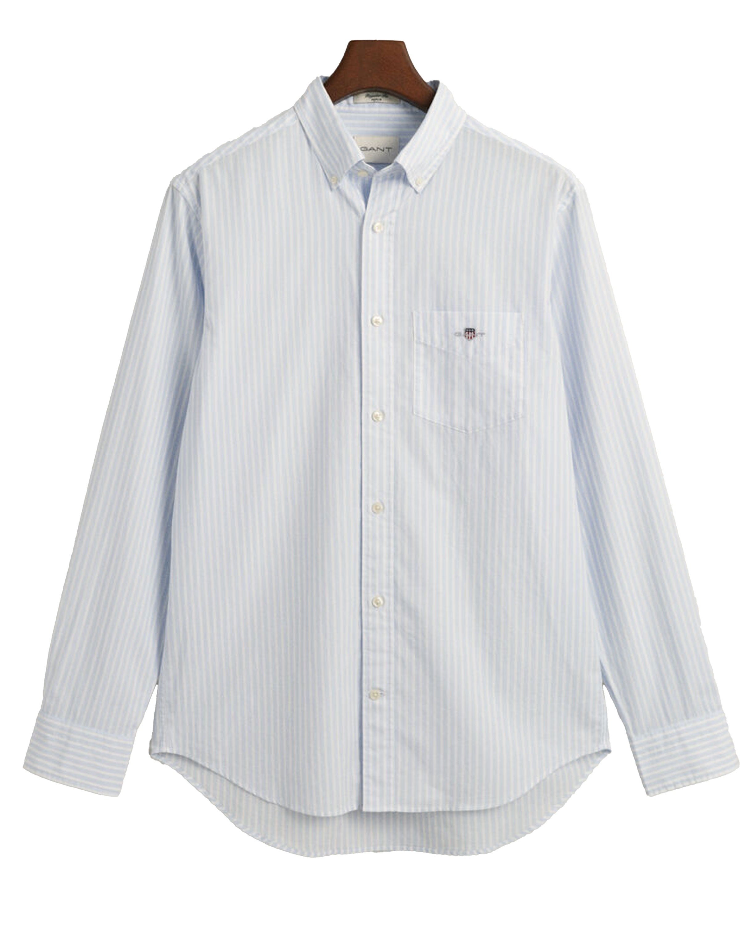 Regular Fit Classic Poplin Stripe Shirt - Light Blue