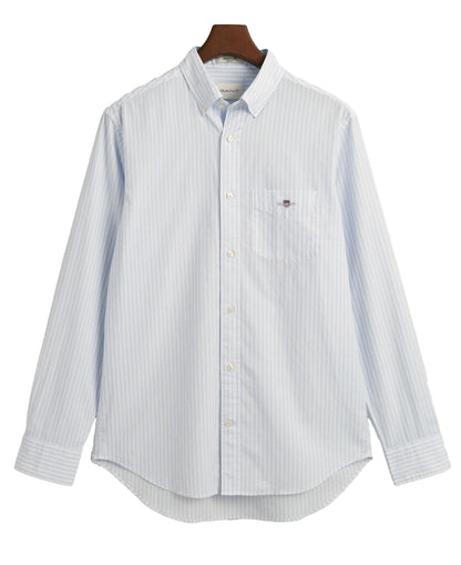 Regular Fit Classic Poplin Stripe Shirt - Light Blue