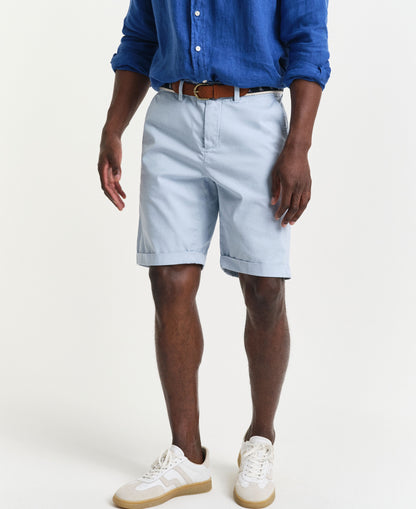 Regular Fit Sunfaded Chino Shorts - Fresh Blue