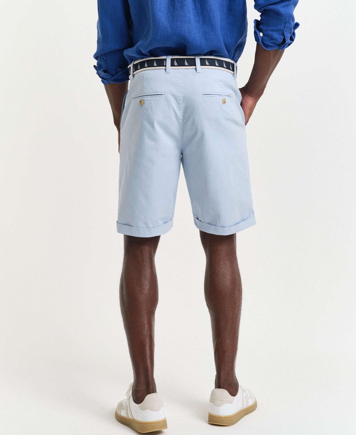 Regular Fit Sunfaded Chino Shorts - Fresh Blue