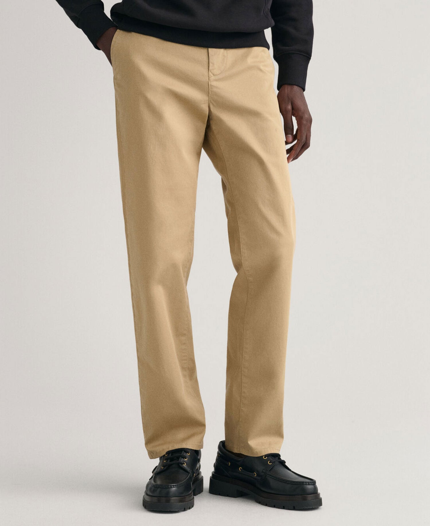 Regular Fit Twill Chinos - Dark Khaki