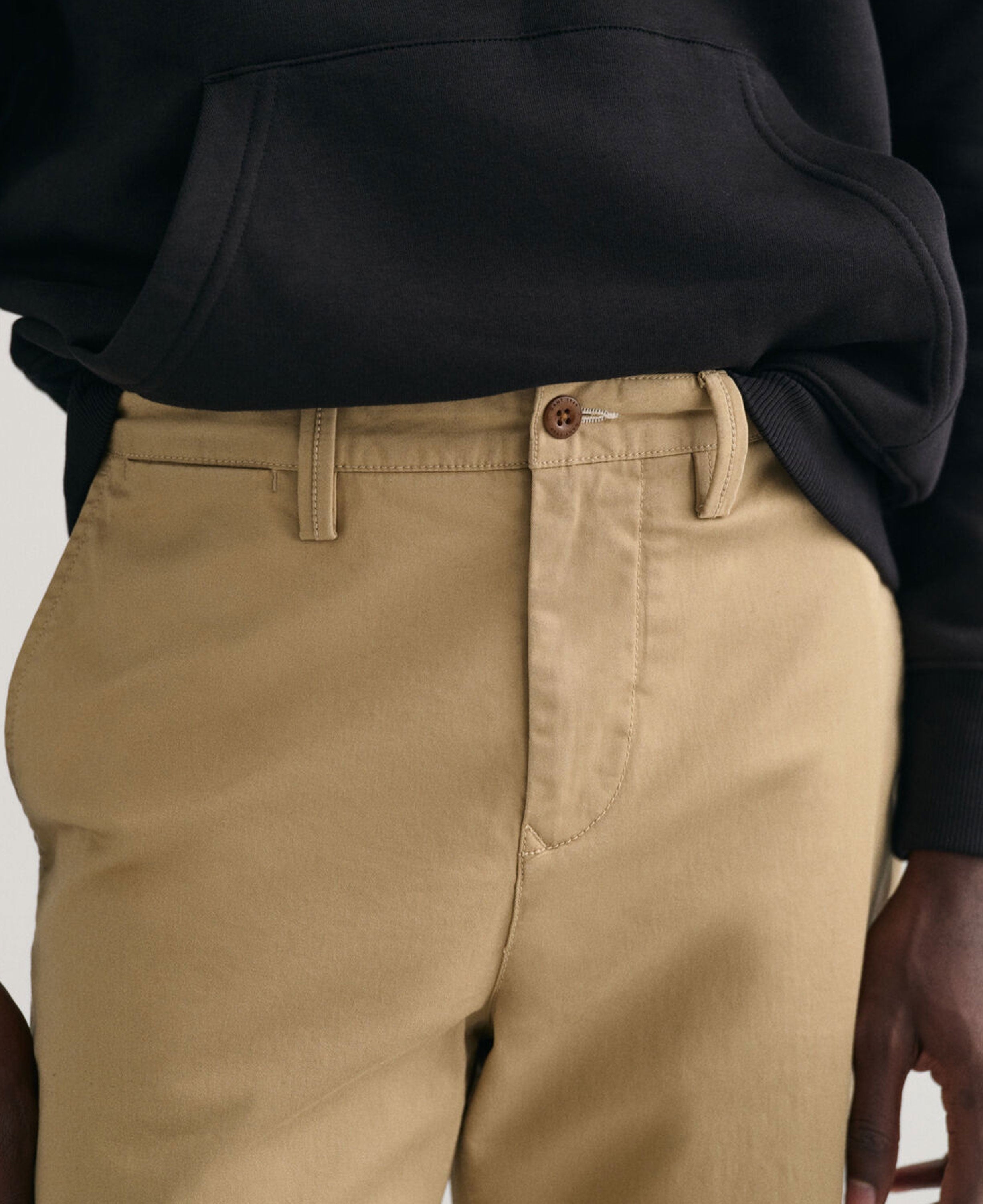 Regular Fit Twill Chinos - Dark Khaki