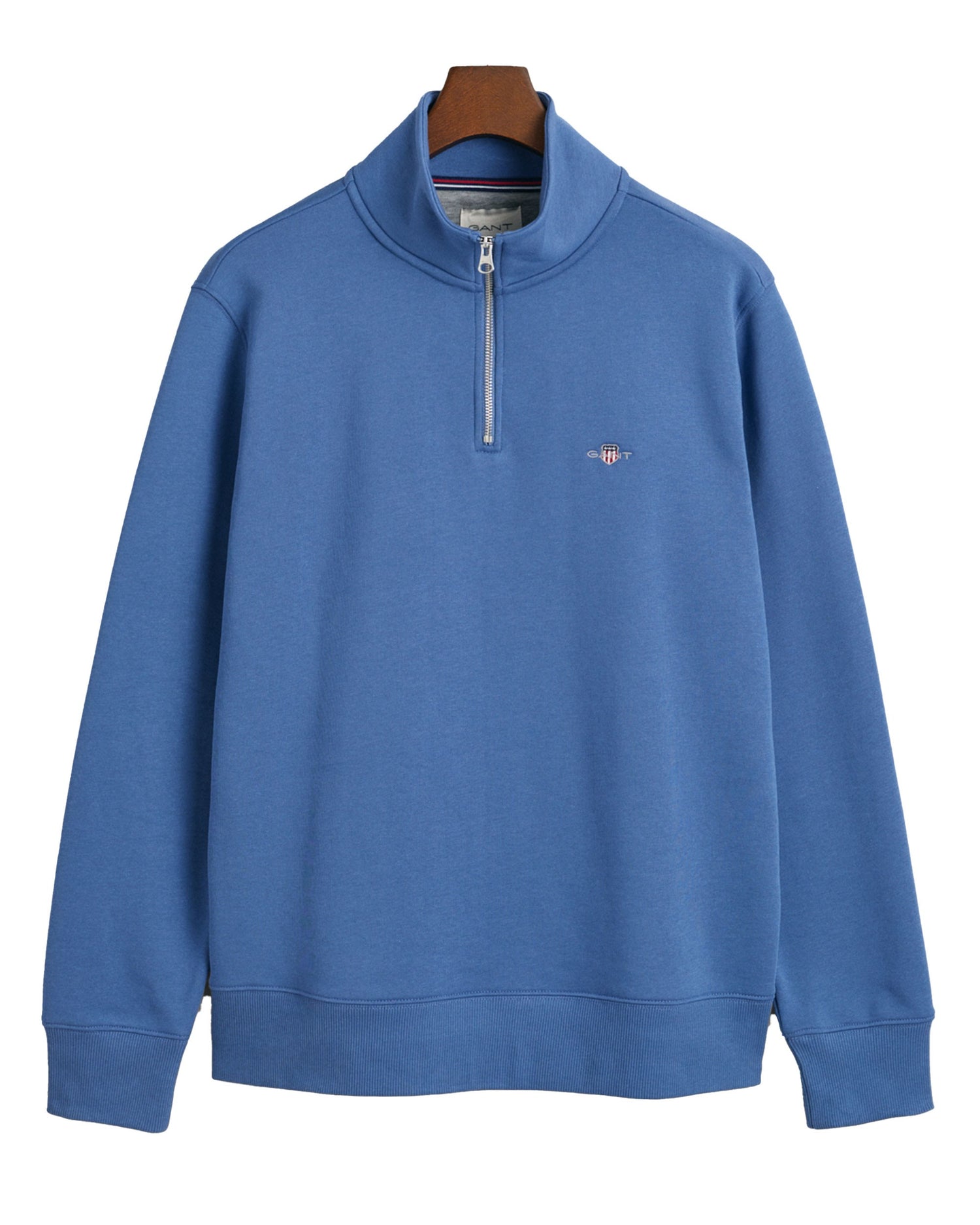 Regular Fit Shield Half Zip Sweat - Vintage Blue