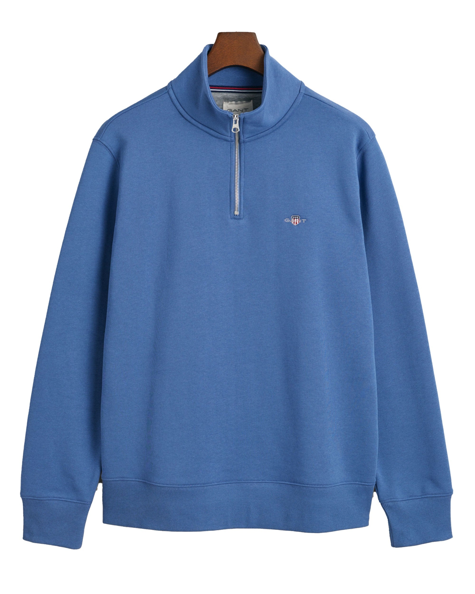 Regular Fit Shield Half Zip Sweat - Vintage Blue
