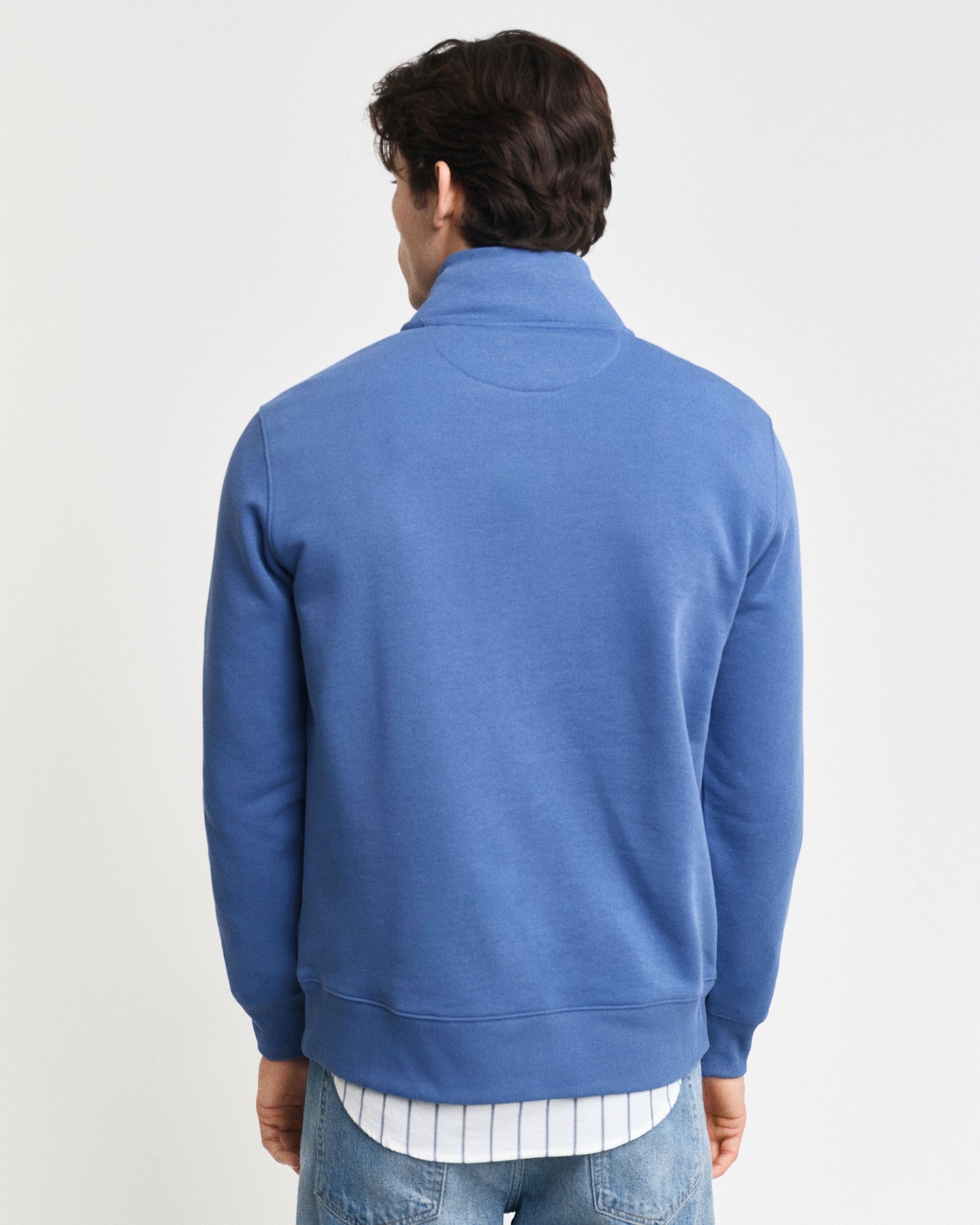 Regular Fit Shield Half Zip Sweat - Vintage Blue