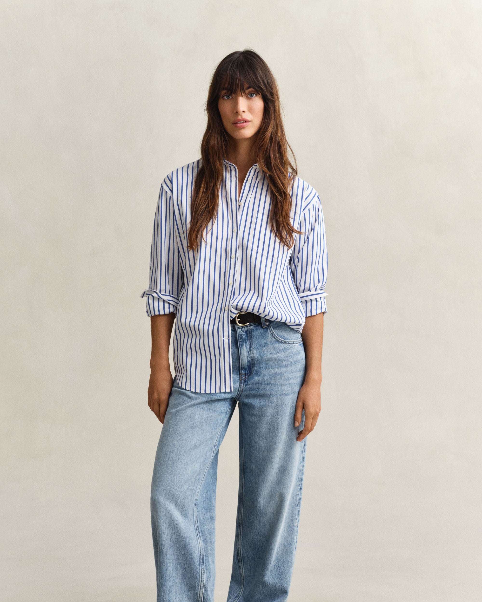 Rel Classic Poplin Striped Shirt - Royal Blue