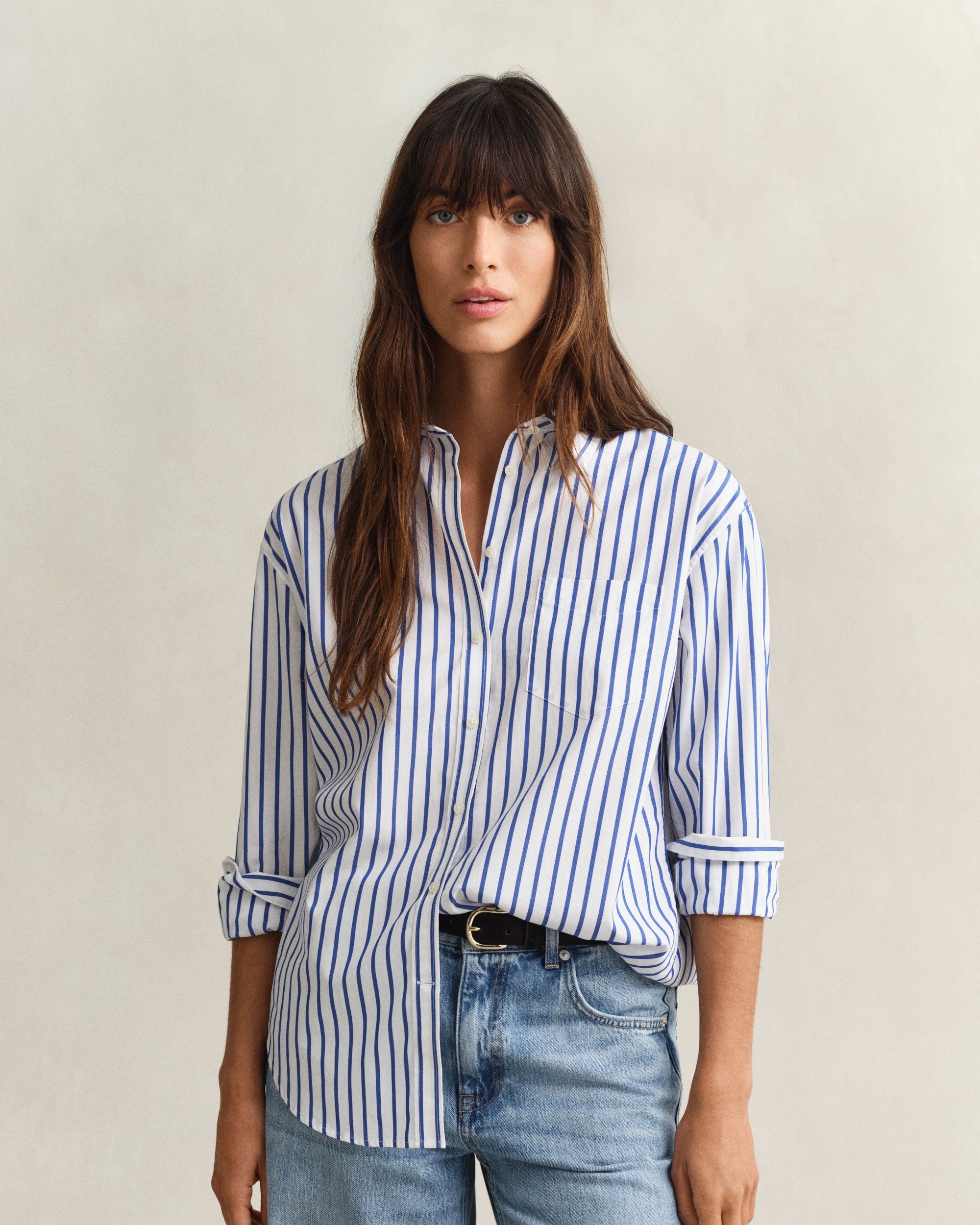 Rel Classic Poplin Striped Shirt - Royal Blue