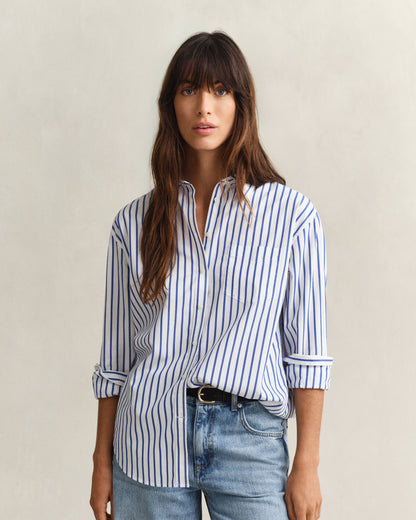 Rel Classic Poplin Striped Shirt - Royal Blue