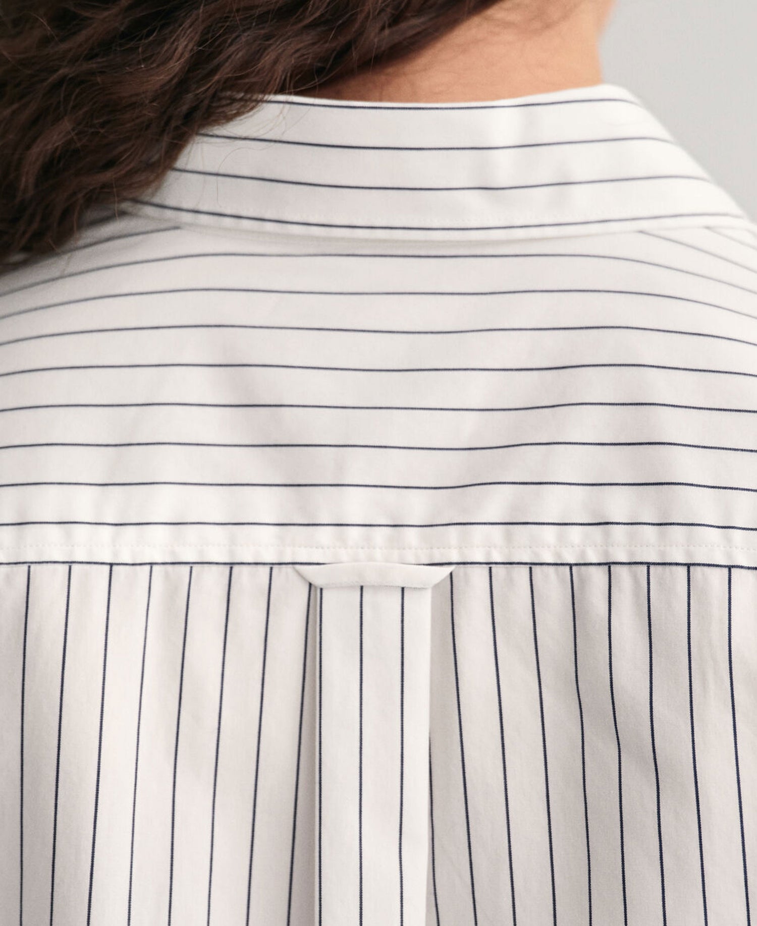 Relaxed Fit Striped Poplin Shirt - White