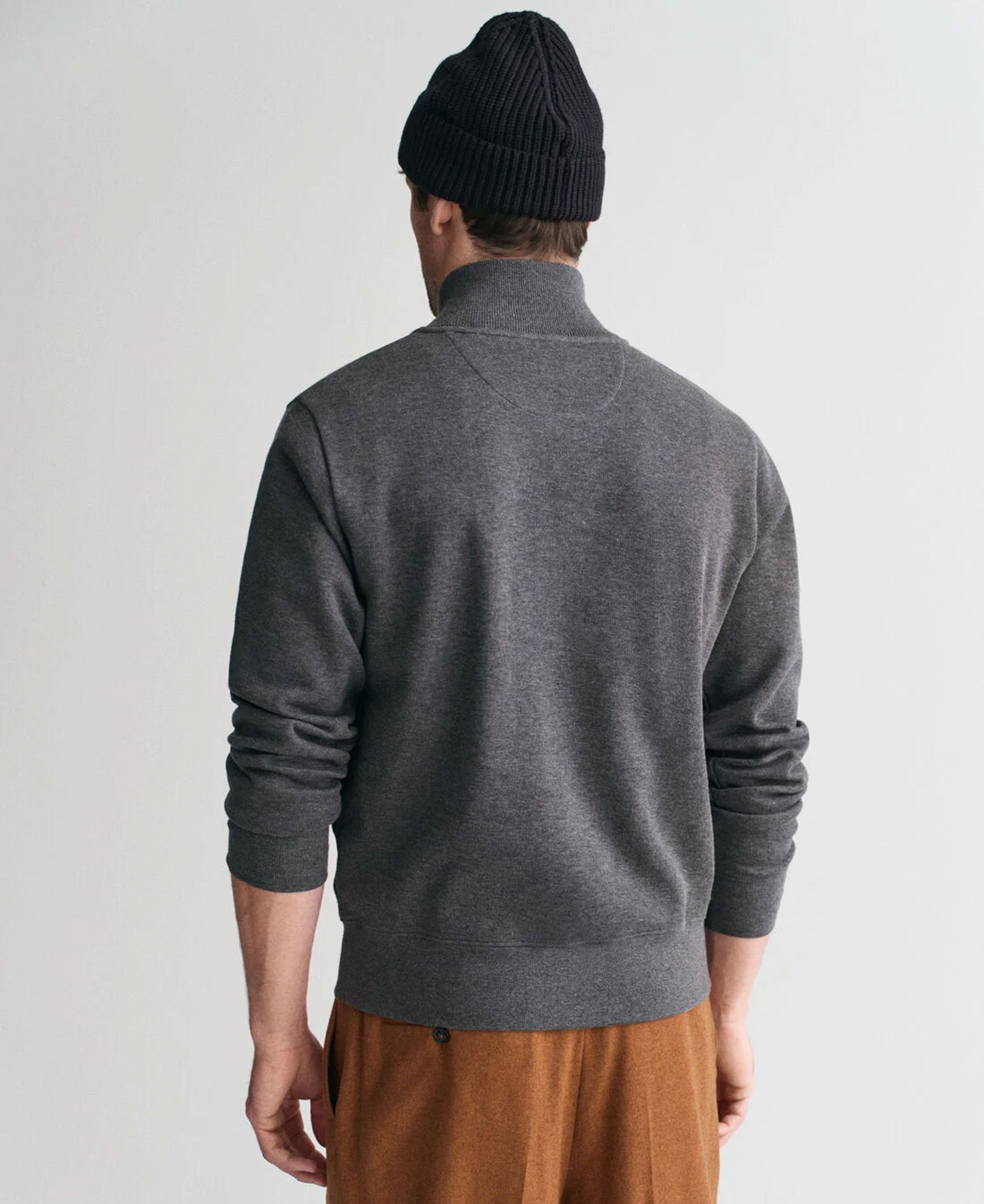 Sacker Rib Half Zip Sweatshirt - Antracit Melange