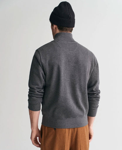 Sacker Rib Half Zip Sweatshirt - Antracit Melange