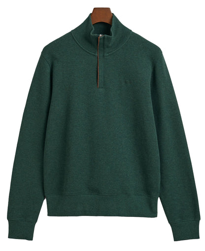 Sacker Rib Half Zip Sweatshirt - Tartan Green