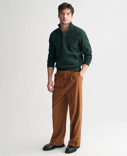 Sacker Rib Half Zip Sweatshirt - Tartan Green