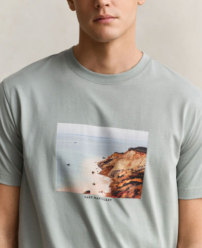 Scenery Graphic Short Sleeve Tshirt - Ceramic Grey