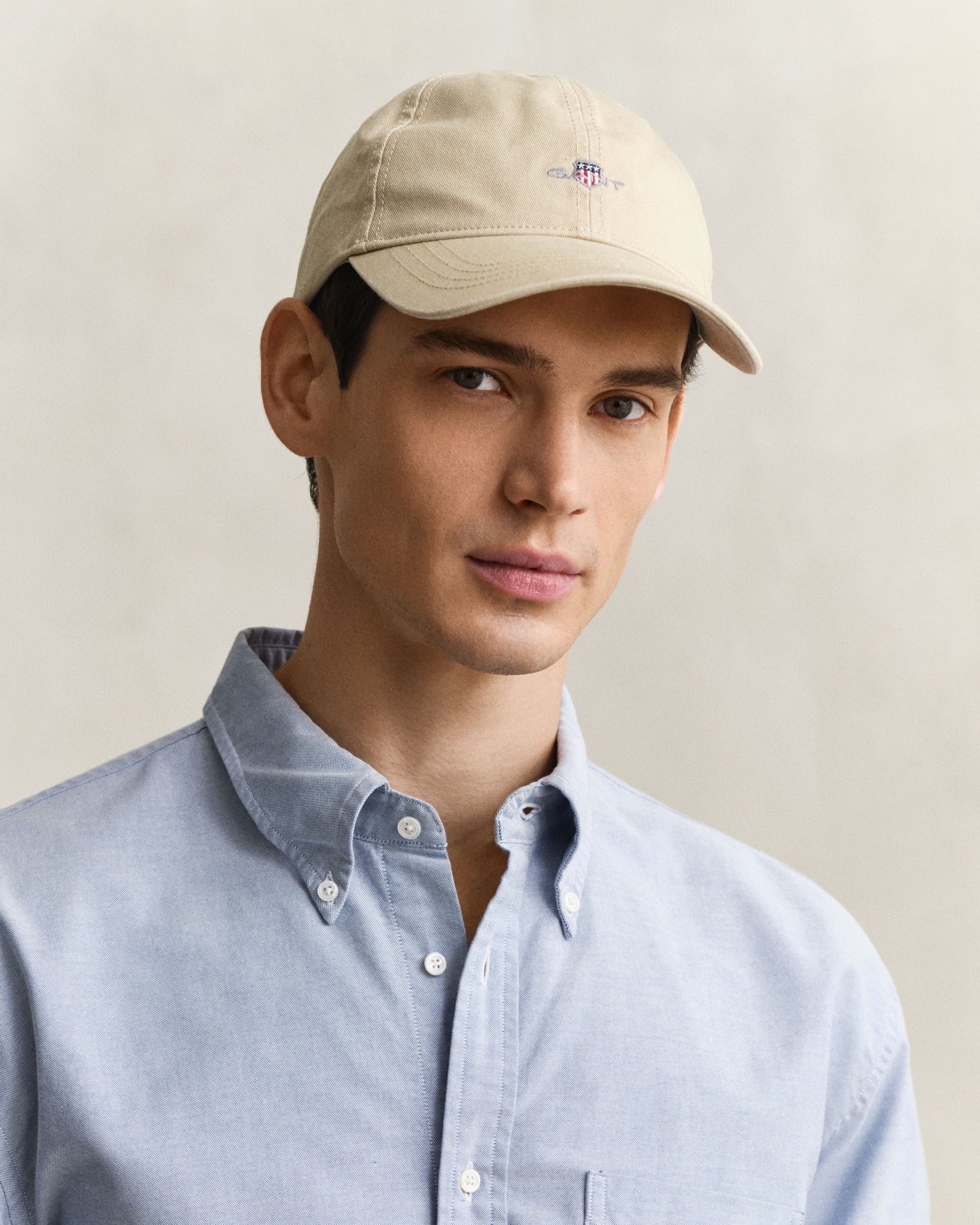 Shield Cotton Twill Cap - Oat Beige