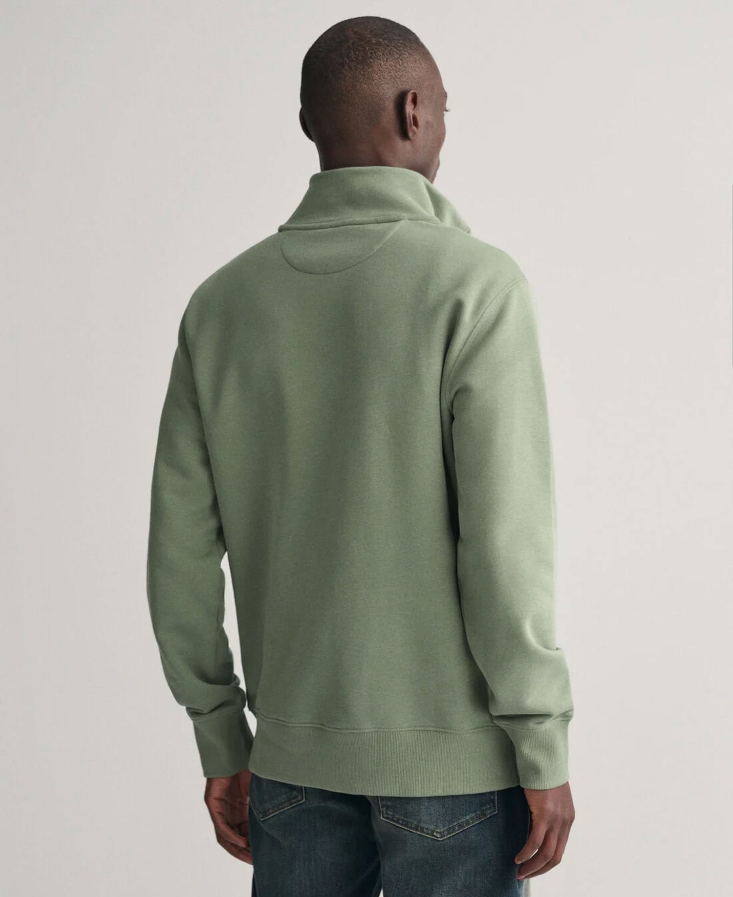 Regular Fit Shield Half Zip Sweatshirt - Dry Green