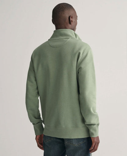 Regular Fit Shield Half Zip Sweatshirt - Dry Green