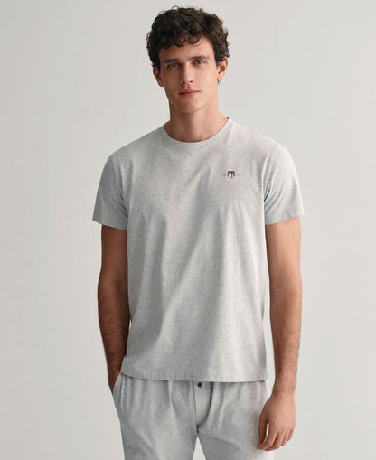 Shield Pyjama T-Shirt - Light Grey Melange