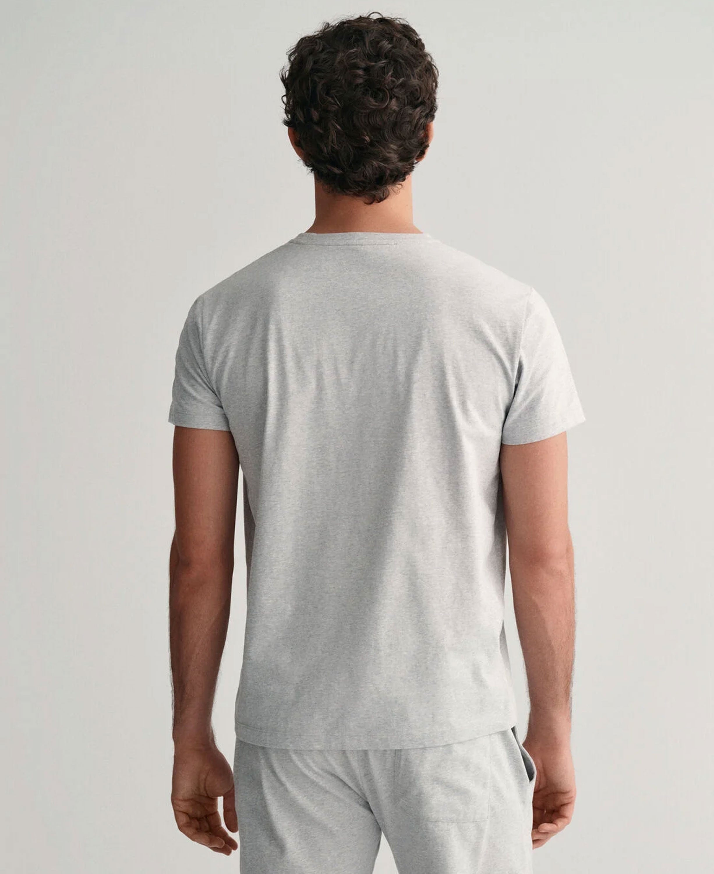 Shield Pyjama T-Shirt - Light Grey Melange