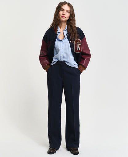 Slim Fit Flare Slacks - Evening Blue