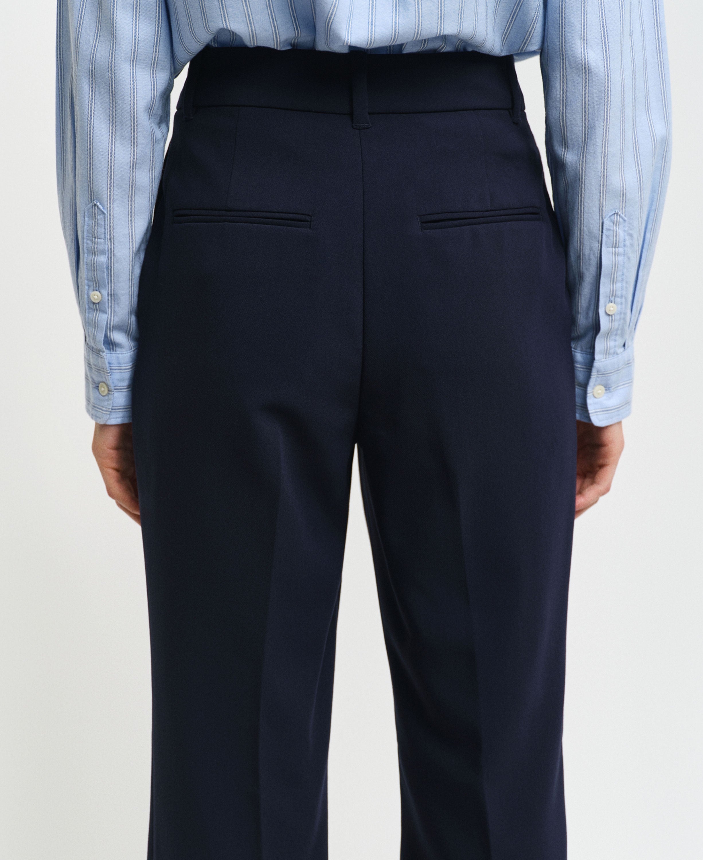 Slim Fit Flare Slacks - Evening Blue