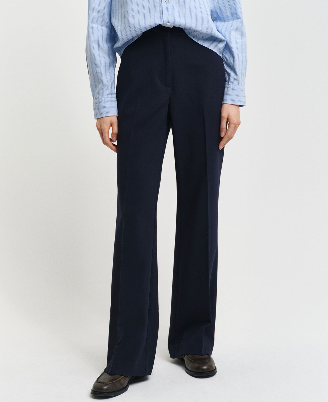 Slim Fit Flare Slacks - Evening Blue