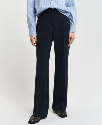 Slim Fit Flare Slacks - Evening Blue