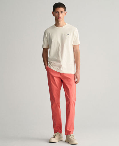 Slim Fit Sunfaded Chinos - Sunset Pink