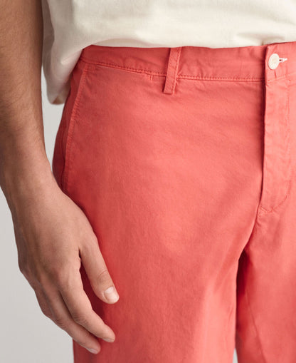 Slim Fit Sunfaded Chinos - Sunset Pink