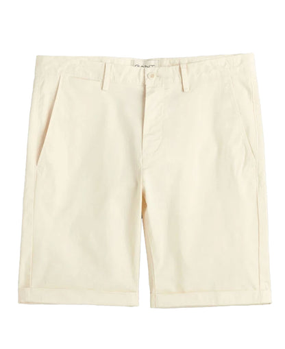 Slim Fit Sunfaded Shorts - Cream
