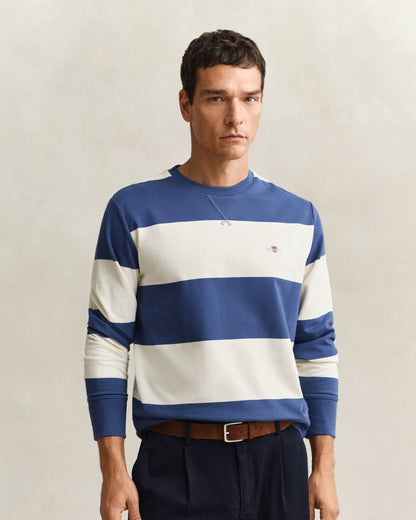 Striped C-Neck - Vintage Blue