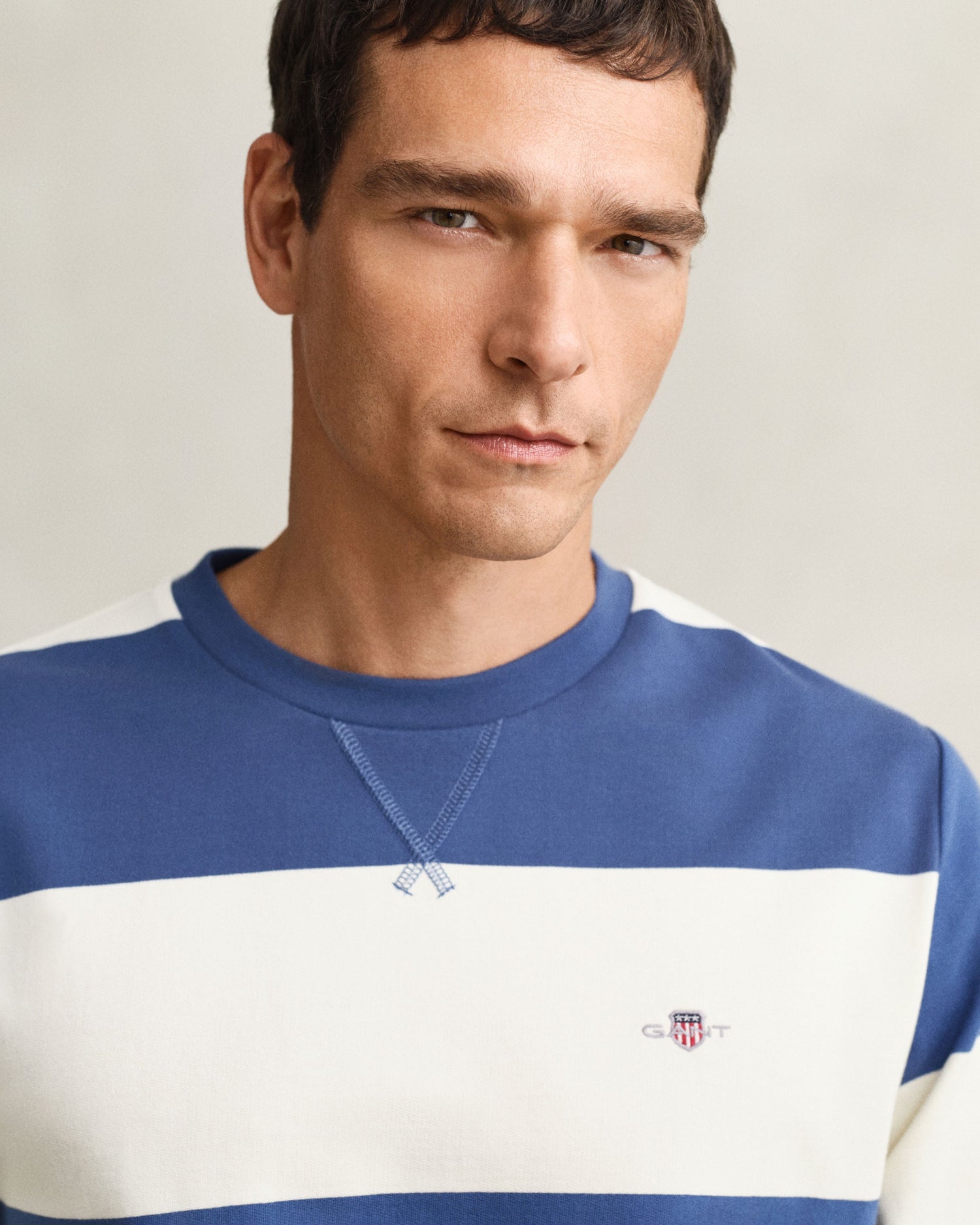 Striped C-Neck - Vintage Blue