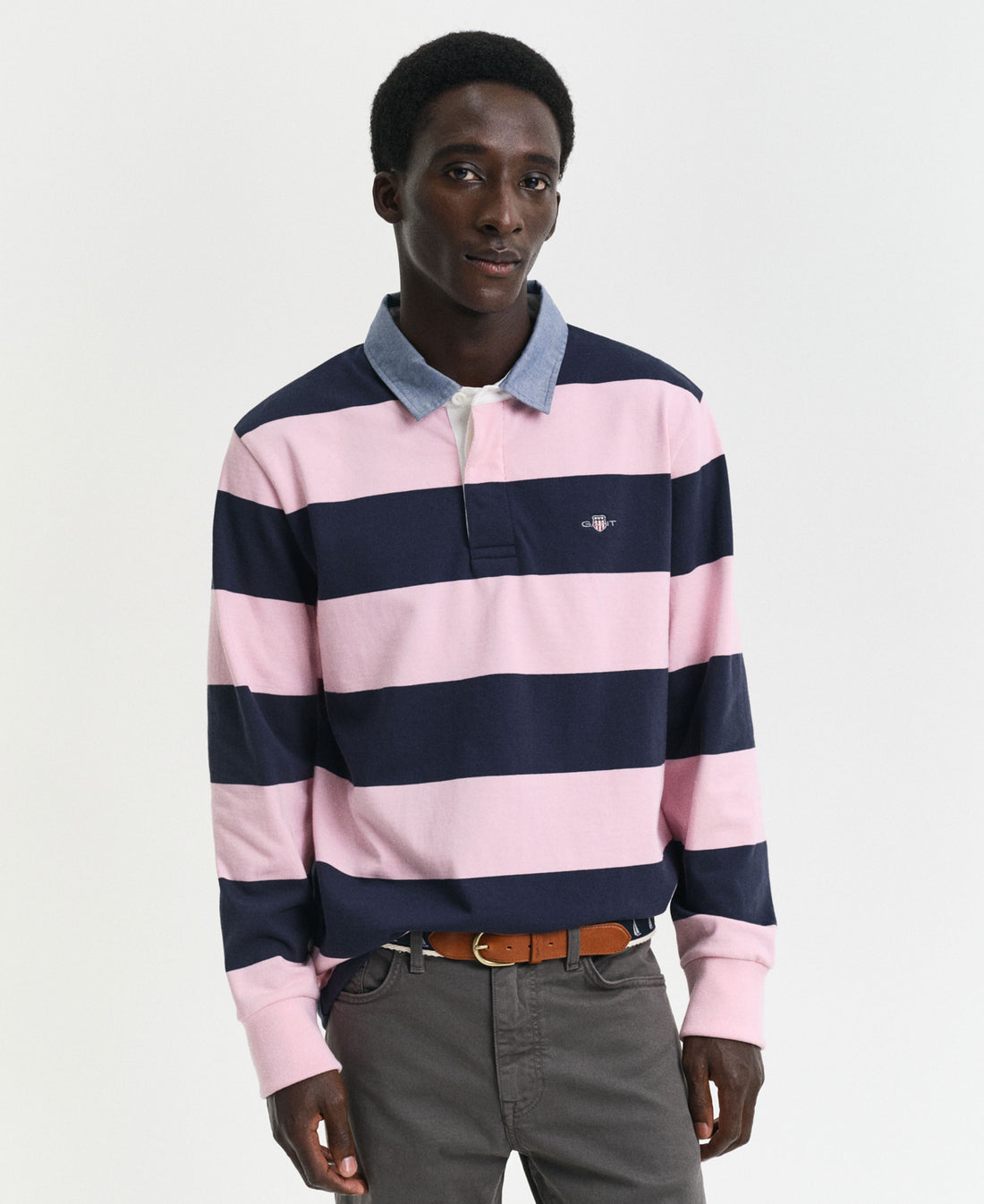 Striped Chambray Heavy Rugger - California Pink