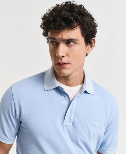 Sunfaded Piqué Polo Shirt - Fresh Blue