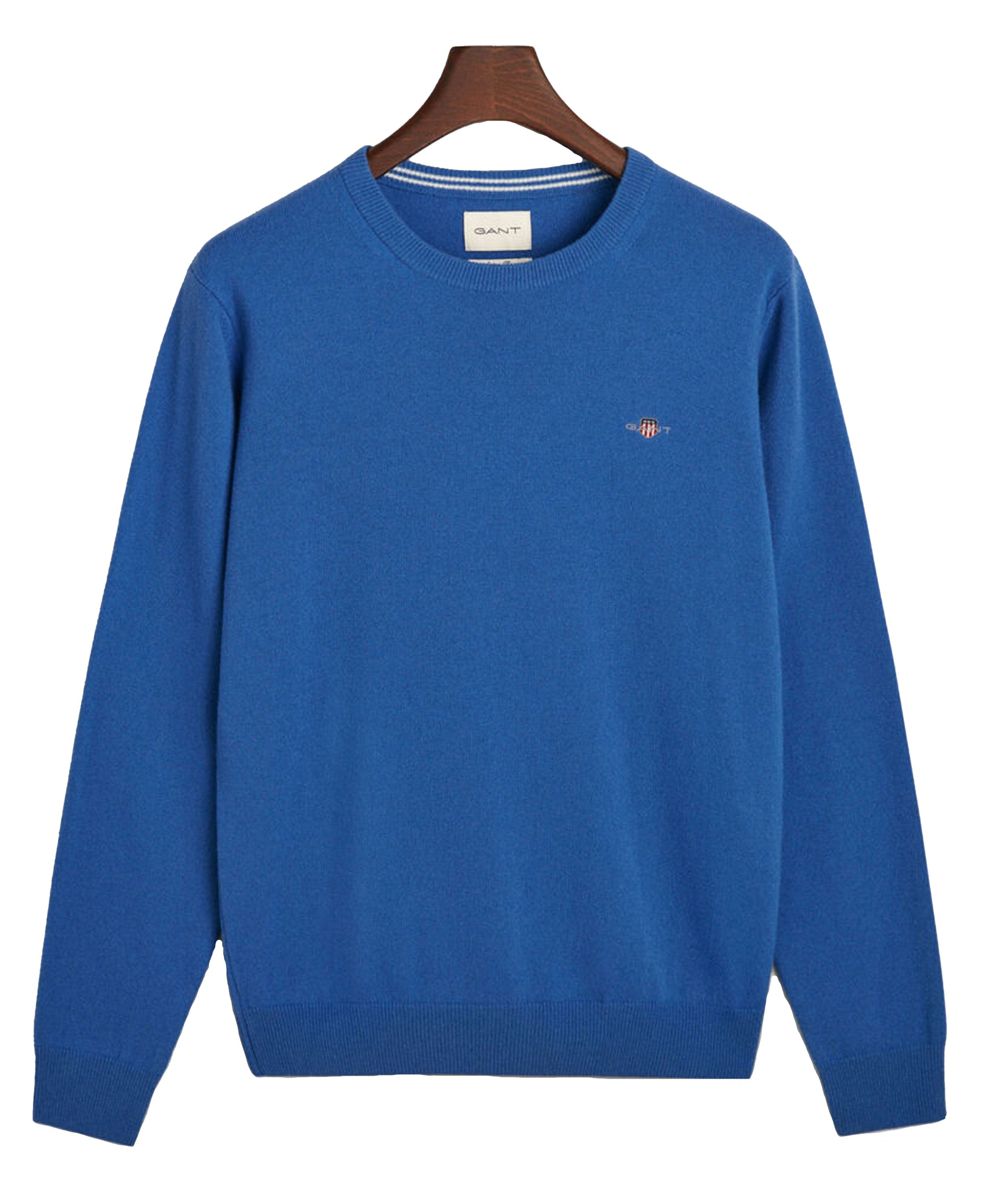 Superfine Lambswool Crew Neck Sweater - Rich Blue