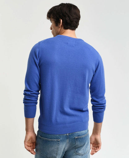 Superfine Lambswool Crew Neck Sweater - Rich Blue