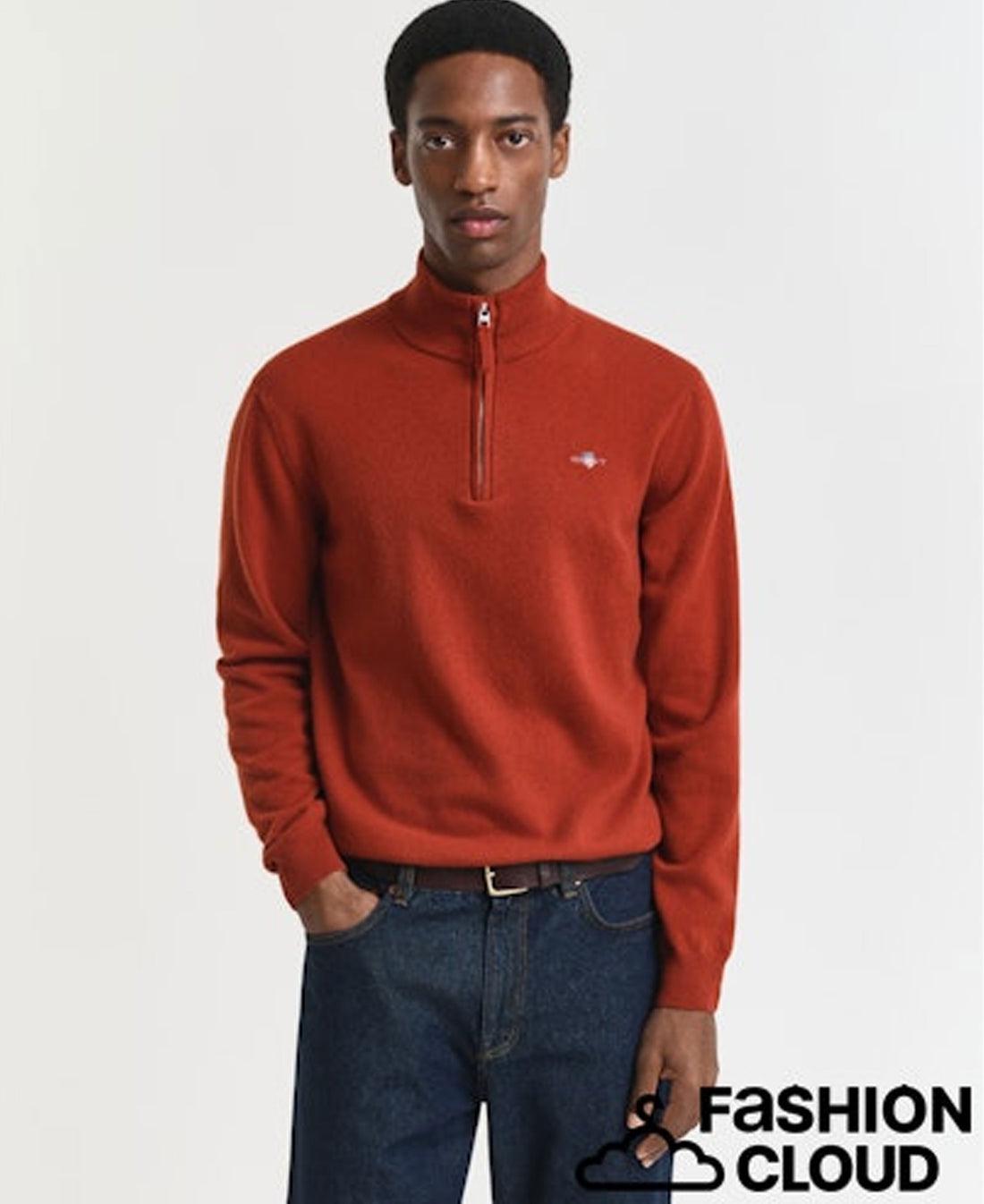 Superfine Lambswool Half Zip - Modern Rust