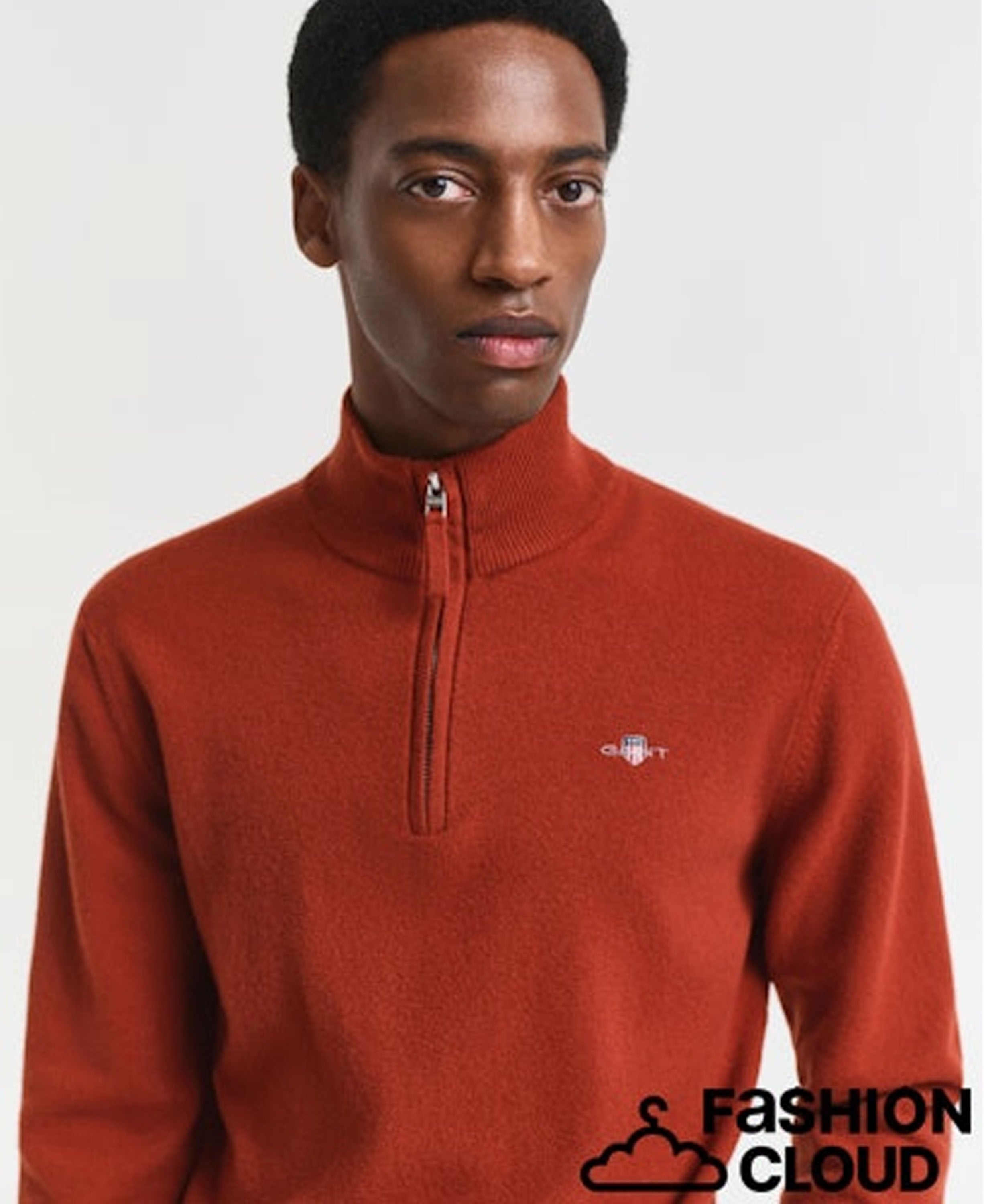Superfine Lambswool Half Zip - Modern Rust