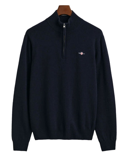 Superfine Lambswool Half Zip Sweater - Marine