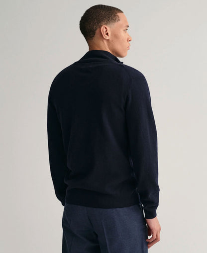 Superfine Lambswool Half Zip Sweater - Marine