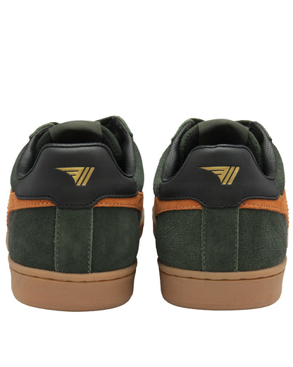 Equipe II Suede Trainer - Dark Khaki/Moody Orange/Black