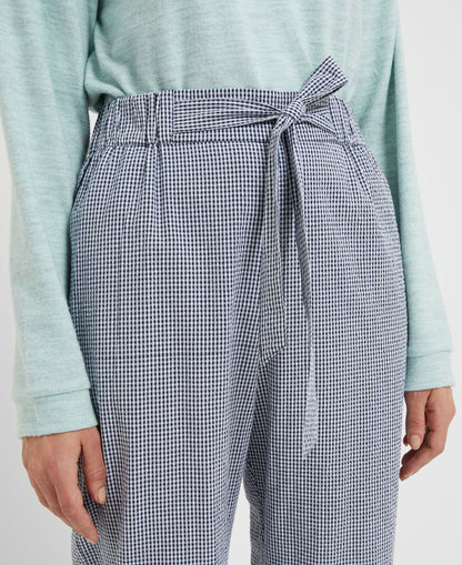 Salerno Gingham Trousers - Summer Navy White