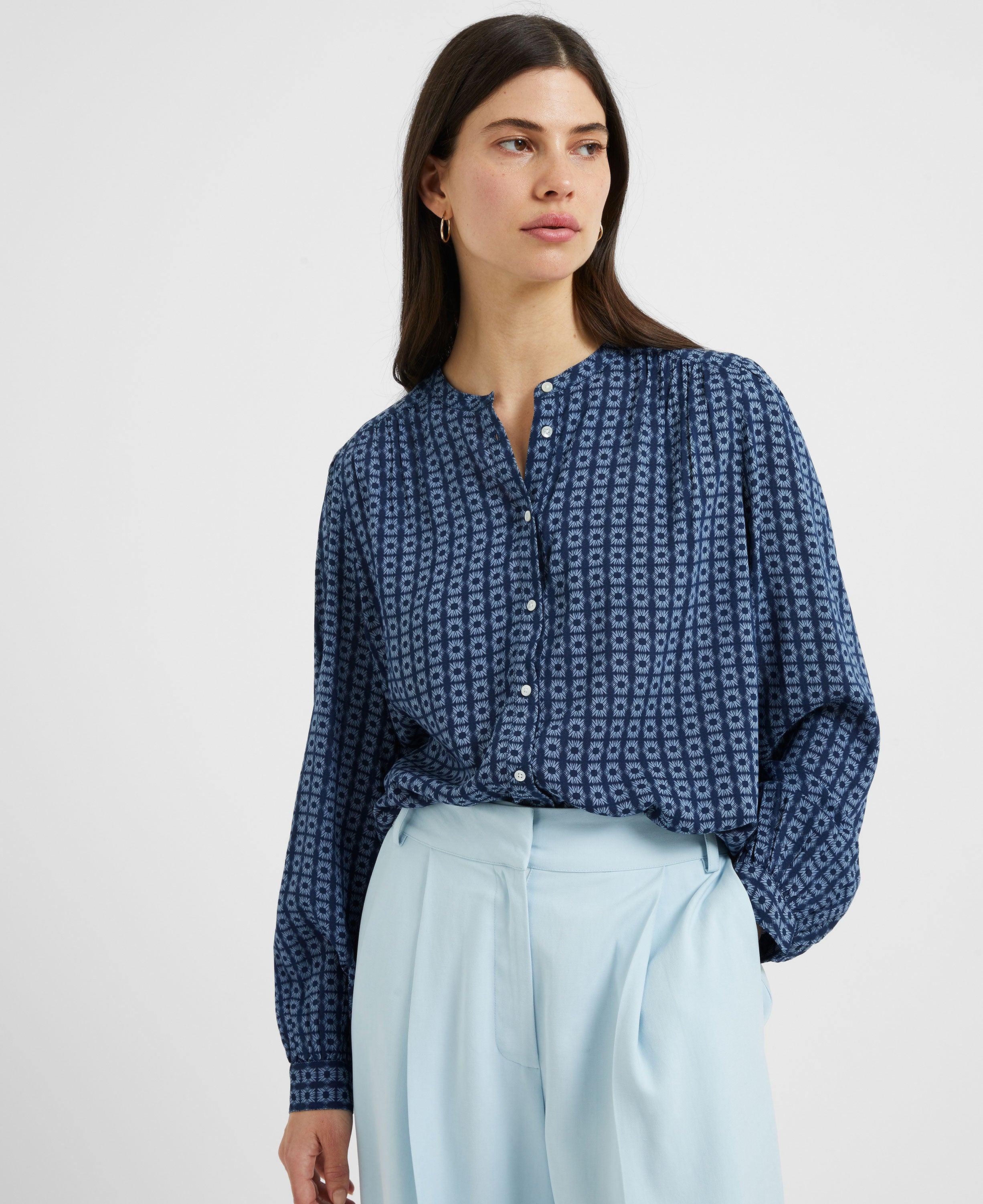 Tangier Tile Blouse - Summer Navy Lake Blue