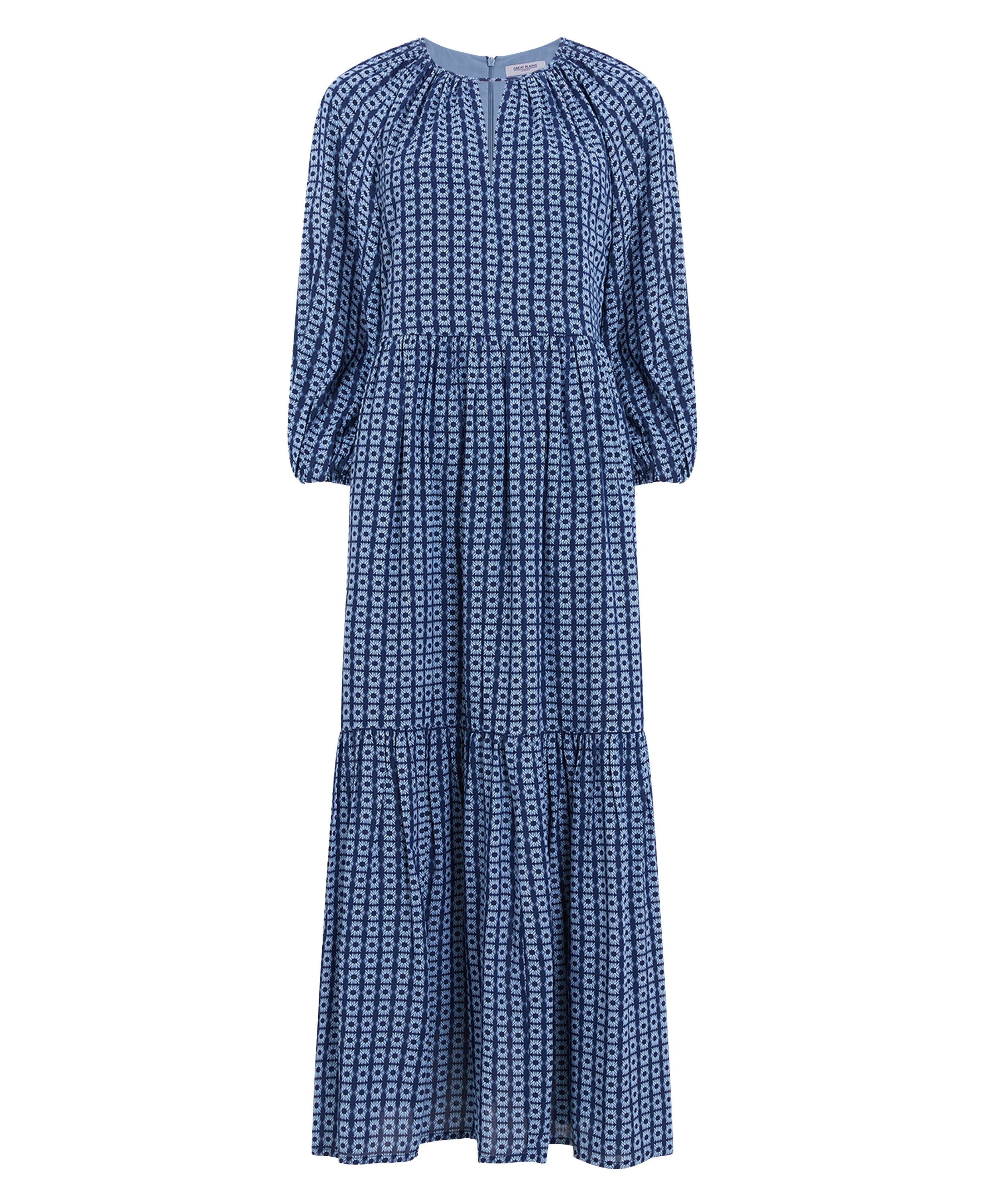 Tangier Tile Midi Dress - Summer Navy Lake Blue