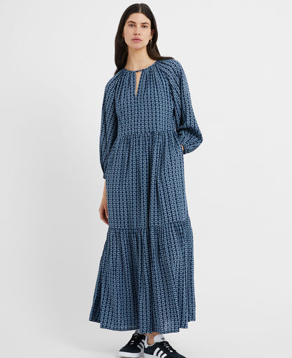 Tangier Tile Midi Dress - Summer Navy Lake Blue