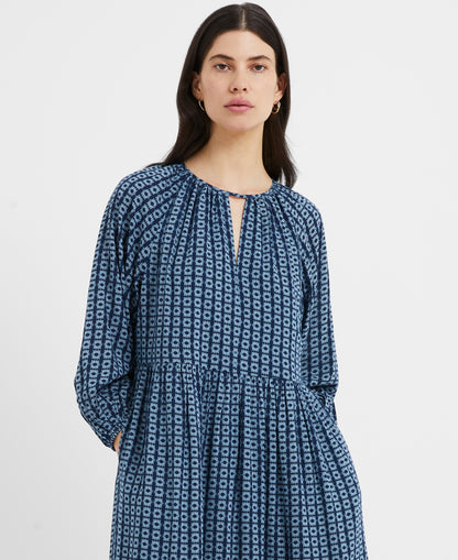 Tangier Tile Midi Dress - Summer Navy Lake Blue