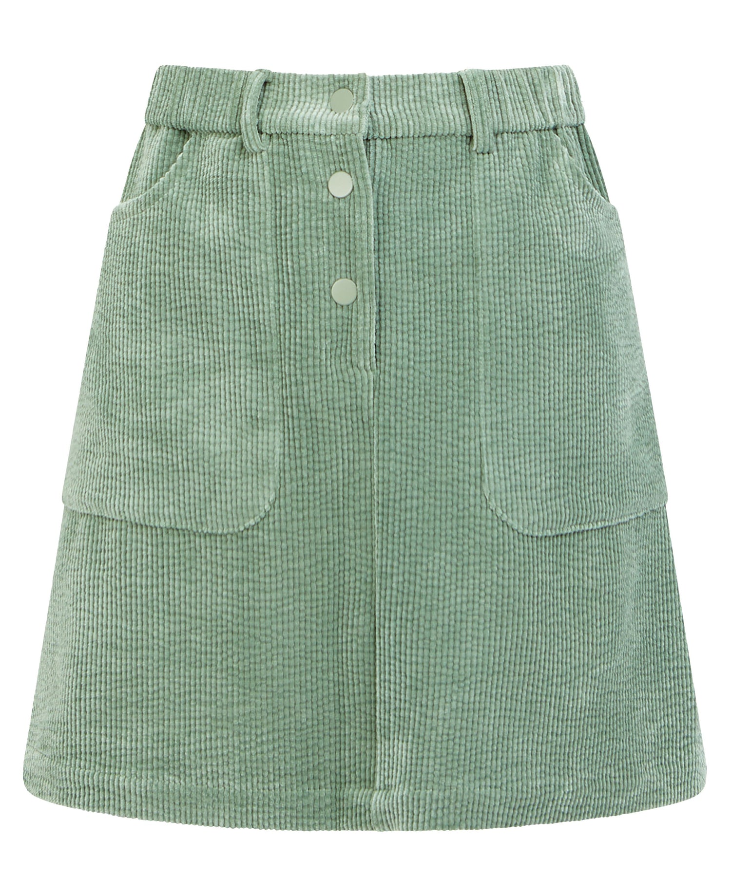 Winter Cord Mini Skirt - Artichoke